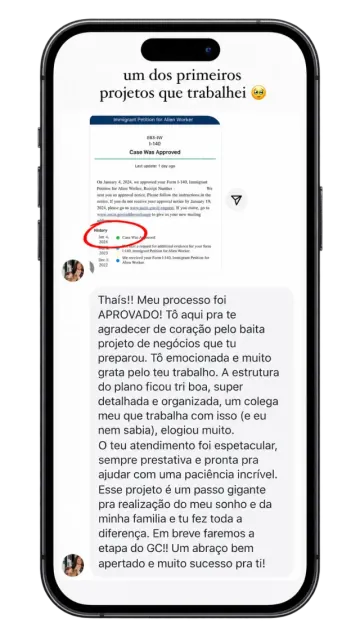 Print de conversa com depoimento de cliente 1
