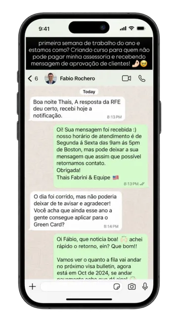 Print de conversa com depoimento de cliente 6