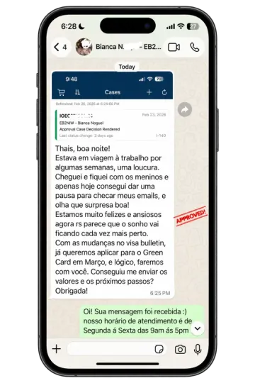 Print de conversa com depoimento de cliente 12